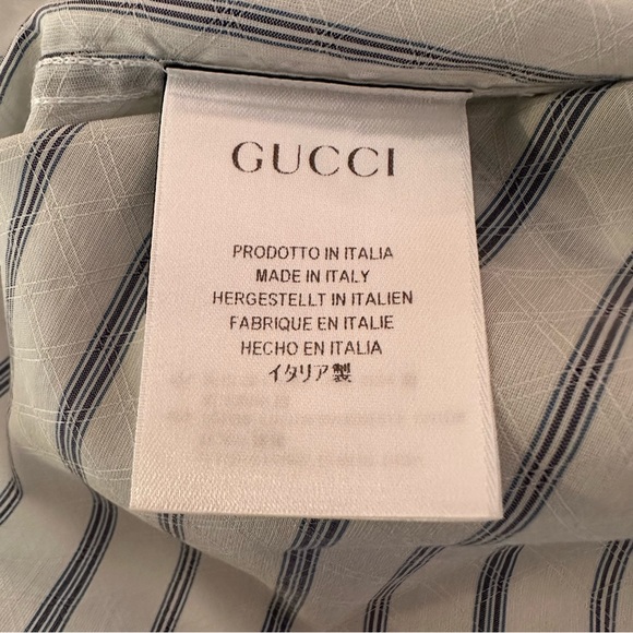 Gucci Slim Fit Button Down Silk Cotton Shirt - Picture 6 of 7